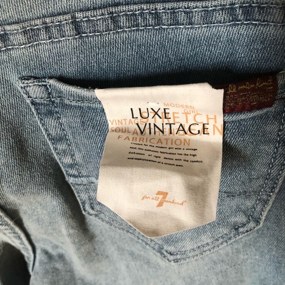 💙Kids 7 for all mankind cropped jeans size 14 luxe vintage - Picture 3 of 10